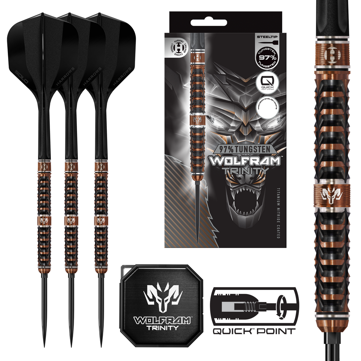 WOLFRAM TRINITY 97% QUICK POINT DARTSTIKAT