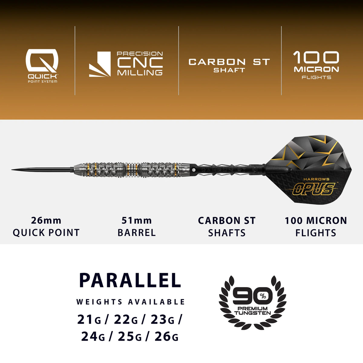 HARROWS OPUS 90% QP DARTSTIKAT