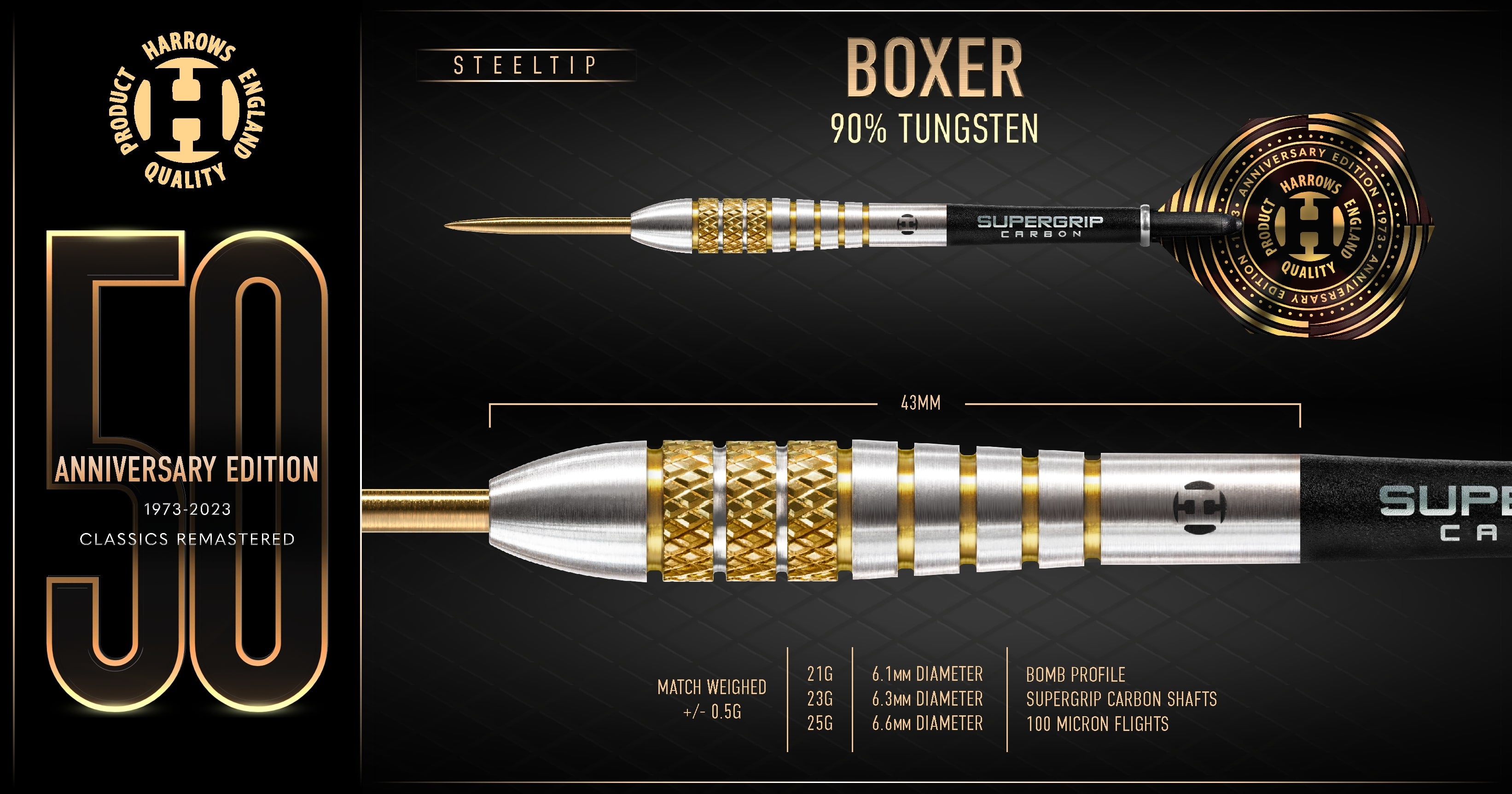 Harrows Boxer 90% Tungsten dartstikat