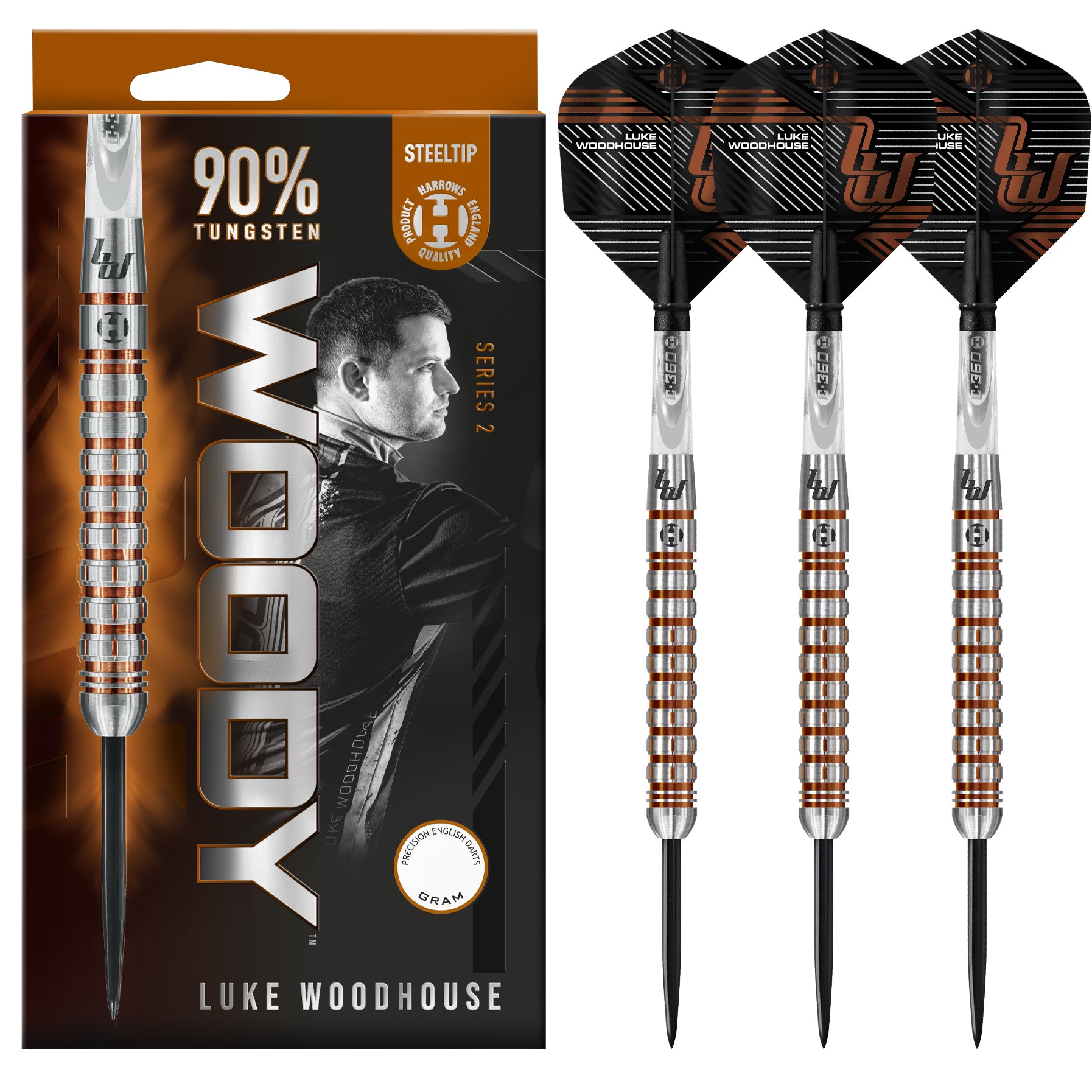 Harrows Luke Woodhouse Series 2 90% Tungsten dartstikat