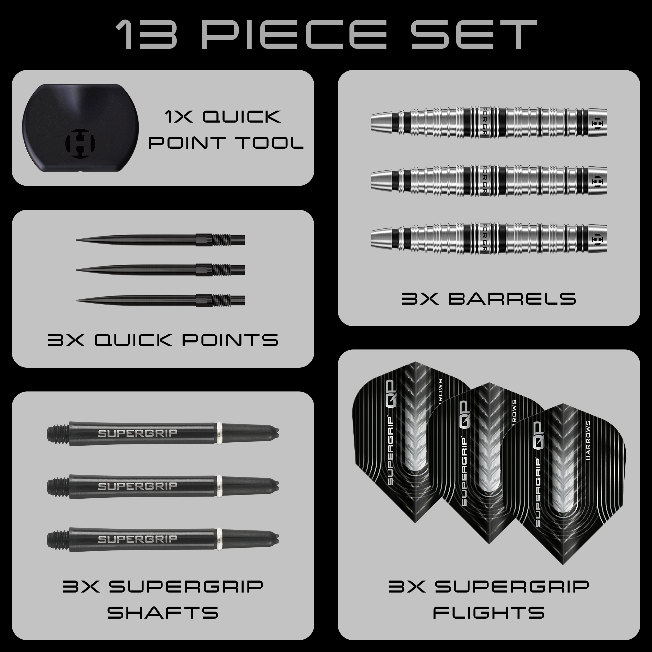 SUPERGRIP QP TORPEDO 90% QUICK POINT DARTSTIKAT