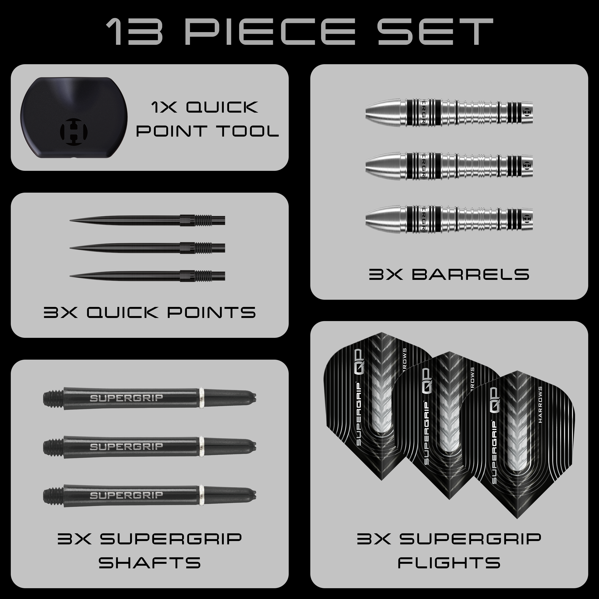 SUPERGRIP QP BOMB 90% QUICK POINT DARTSTIKAT