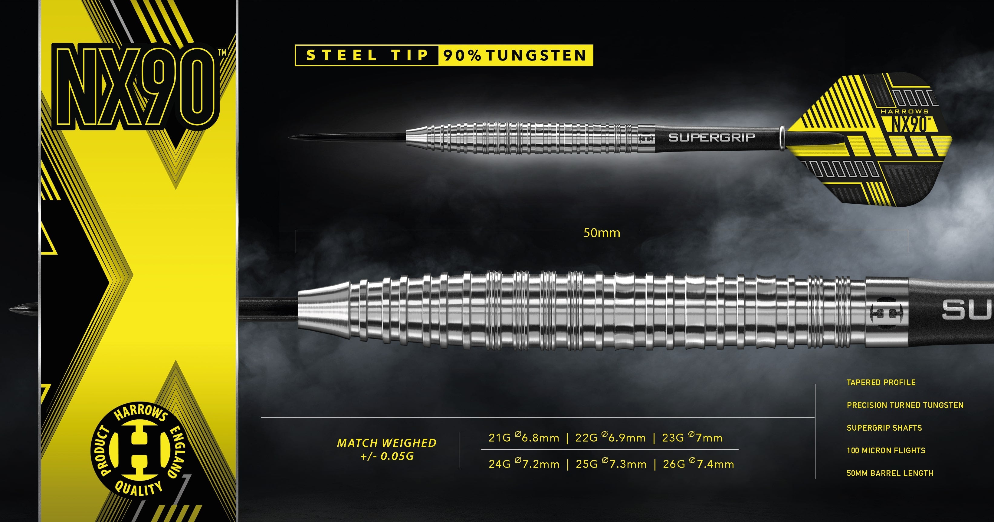 Harrows NX90 90% Tungsten dartstikat